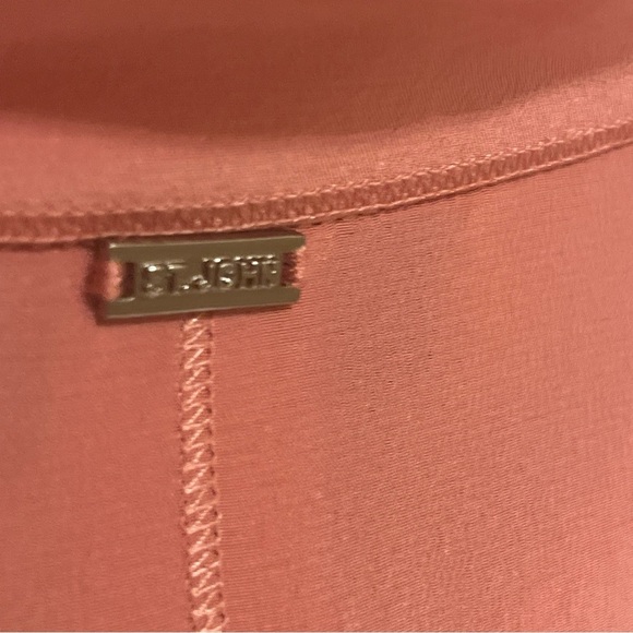 St. John Silk Full Zip Collared Bat Wing Bomber Jacket  Cardigan Mauve Size XL. - Picture 8 of 16